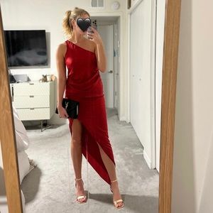 One Shoulder Satin Dress